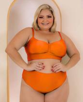 Biquini top faixa alças ajustáveis com bojo cintura alta