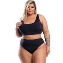 Biquíni Top Regata Com Bojo Cintura Alta Plus Size 48/50