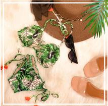 Biquíni tradicional estampado verde