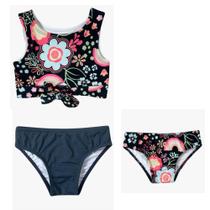 Biquini trio 1 top e 2 calçinha Floral Tip Top 2686378