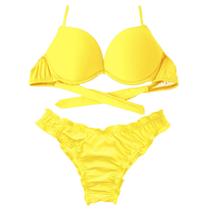 Biquíni Turbo 3D Push Up Divance Amarelo Calcinha Ripple 611