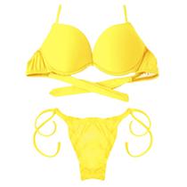 Biquíni Turbo 3D Push Up Divance Amarelo Calcinha Ripple 612