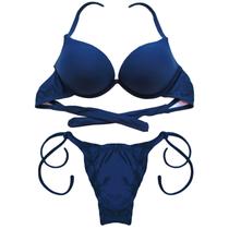 Biquíni Turbo 3D Push Up Divance Azul Marinho Calcinha Ripple 612