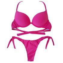 Biquíni Turbo 3D Push Up Divance Pink Calcinha Ripple 613