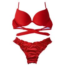 Biquíni Turbo 3D Push Up Divance Vermelho Calcinha Ripple 611