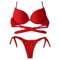 Biquíni Turbo 3D Push Up Divance Vermelho Calcinha Ripple 613