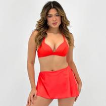 Biquíni Uai Brasil Alça com Bojo Tanga com Saia Feminino
