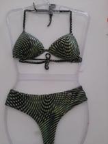 Biquíni verde listrado