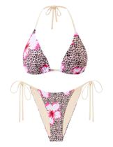 Biquíni ZAFUL Cheeky Thong Swimsuit Open Back para mulheres Biquíni ZAFUL Cheeky Thong Swimsuit Open Back para mulheres