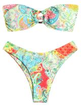 Biquíni ZAFUL, maiô feminino Bandeau O Ring, sem alças, de corte alto
