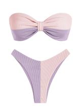 Biquíni ZAFUL, roupa de banho feminina sem alças com nervuras e corte alto