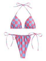 Biquíni ZAFUL Triangle para mulheres Halter High Cut Mint M