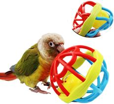 Bird Ball Foot Talon Toy for Chewing Training,Papagaios Tratam Mesatop Puzzle Ball Toy, Bola de Bico de Pássaro de Borracha Macia, Gaiola de Pássaro Playpen Gym Playground Decor para Calopsitas Conures Cinza Africano