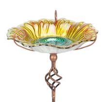Bird Bath MUMTOP Glass Girassol, alimentador de pássaros, amarelo