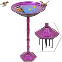 Bird Bath Veyfolzin.st Metal 28,4 ml Freestanding Garden Purple Bird Bath Veyfolzin.st Metal 28,4 ml Freestanding Garden Purple