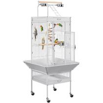 Bird Cage Yaheetech Wrought Iron Play Top Aviary com suporte Bird Cage Yaheetech Wrought Iron Play Top Aviary com suporte