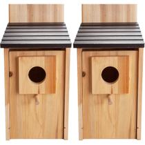 Bird House CARTMAN Blue Bird Box House Wood com poste, pacote com 2 unidades Bird House CARTMAN Blue Bird Box House Wood com poste, pacote com 2 unidades