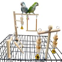 Bird Playground Hamiledyi Natural Wood para pássaros pequenos