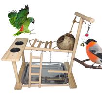 Bird Playground Hamiledyi Parrots com poleiro e brinquedos