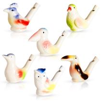 Bird Water Whistles Gejoy, 6 peças de cerâmica colorida para crianças