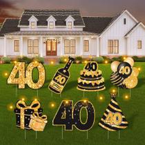Birthday Yard Signs ComboJoy, 7 peças, conjunto de decoração LED 40º