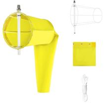 Biruta De Vento Windsock 30 Cm Amarelo CONJUNTO COMPLETO