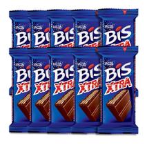 Bis Xtra Original ao Leite Lacta Kit com 10 unidades de 45g Bis Xtra Original ao Leite Lacta Kit com 10 unidades de 45g
