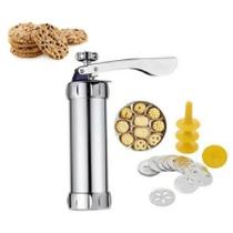 Biscoiteira Máquina Fazer Biscoito Bolacha Bolos C/ 10 Moldes Biscoiteira Máquina Fazer Biscoito Bolacha Bolos C/ 10 Moldes