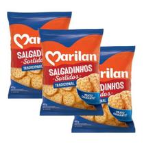 Biscoitinho Salgado Petisco Sortido Marilan Kit com 1200g Biscoitinho Salgado Petisco Sortido Marilan Kit com 1200g