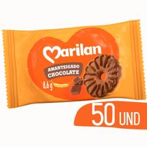 Biscoito Amanteigado Chocolate Marilan Sache 8g - 50 unid Biscoito Amanteigado Chocolate Marilan Sache 8g - 50 unid