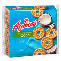 Biscoito Aymoré Amanteigados Sabor Coco com 248g Biscoito Aymoré Amanteigados Sabor Coco com 248g