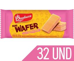 Biscoito Bauducco Mini Wafer Sachê 30G Sabor Morango 32 Un