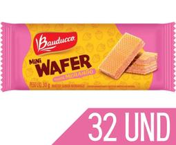Biscoito Bauducco Mini Wafer Sachê 30G Sabor Morango 32 Un