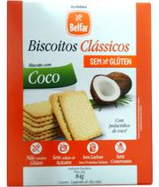 Biscoito Belfar sabor coco sem glúten lactose 86 gr Olvebra