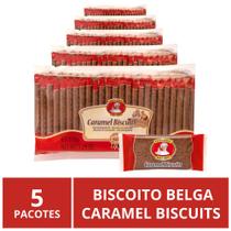 Biscoito Belga Caramel Biscuits, 250 Bolachas (5 Pacotes)