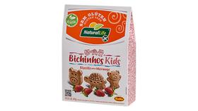 Biscoito Bichinhos Kids Sabor Morango Vegano Sem Glúten 80g