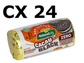 Biscoito Cacau Black Recheio de Baunilha Zero Açúcar S/ Glúten Vegano Kodilar 90g - Kit com 24 Uni