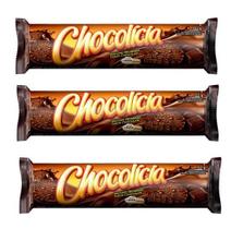 Biscoito Chocolicia Chocolate 132g - KIT c/3