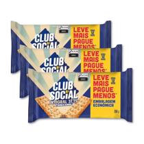 Biscoito Club Social Integral Kit 3 packs de Bolachas 288g