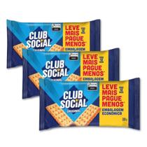 Biscoito Club Social Original Kit 3 Packs de Bolacha 288g Biscoito Club Social Original Kit 3 Packs de Bolacha 288g