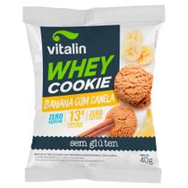 Biscoito Cookie Whey Vitalin Sabor Banana e Canela com 13g de Proteína Sem Glúten 40g