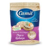 Biscoito de Arroz Integral com Chia e Linhaça Camil 150g