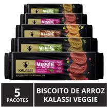 Biscoito de Arroz, Kalassi Veggie, 5 Pacotes de 84g