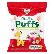 Biscoito de Arroz Mini Puffs Beterraba e Morango Zero Glúten, Integral Nhami Mami 15g