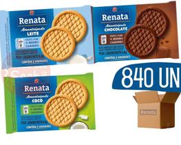 Biscoito Em Sache Renata Chocolate, Leite E Coco - 840 Und