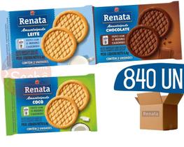 Biscoito Em Sache Renata Chocolate, Leite E Coco - 840 Und