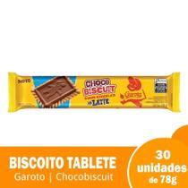 Biscoito Garoto Choco Biscuit Chocolate ao Leite 78g - Embalagem com 30 Unidades