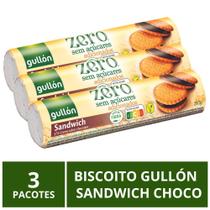 Biscoito Gullón S/ Açúcar, Sandwich Choco, 3 Pacotes de 250g