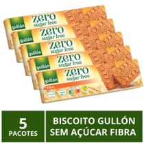 Biscoito Gullón Sem Açúcar, Fibra, 5 Pacotes de 170g