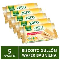 Biscoito Gullón Sem Açúcar, Wafer Baunilha, 5 Pacotes Biscoito Gullón Sem Açúcar, Wafer Baunilha, 5 Pacotes